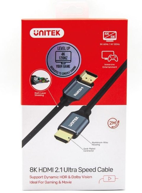 Kabel HDMI Unitek C138W 2.1 8K UHD 2m UNITEK