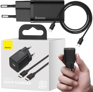 ŁADOWARKA SIECIOWA Baseus Super Si Quick Charger 1C TZCCSUP-L01 25W 1x USB-C PD 3.0 QC 3.0 + KABEL BASEUS