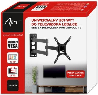 UCHWYT DO TV LCD/LED 17-42" 25KG AR-57A ART reg.pion/poziom ART