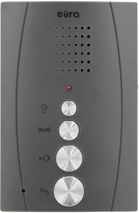 DOMOFON ''EURA'' ADP-51A3 ''DIFESA'' - 1-rodzinny, 2 unifony, interkom, grafit EURA