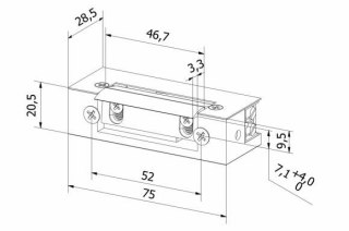 Elektrozaczep przeciwpożarowy HARTTE SHD12RM 12V DC rewersyjny z monitoringiem BIRA