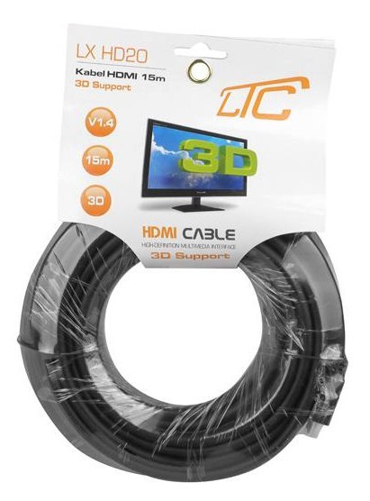 Kabel HDMI-HDMI v1.4+filtry 15m LTC