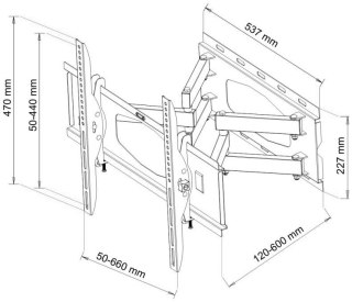 UCHWYT DO TV LCD/LED AR-65 ART 32-80" 60KG reg. pion/poziom 60cm ART