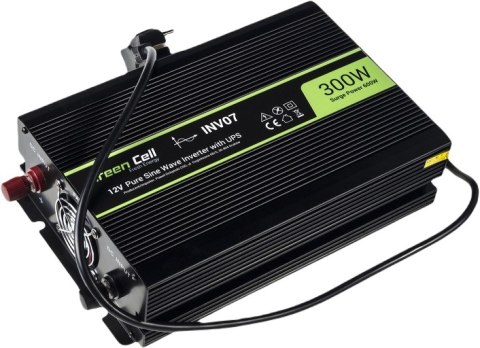 ZESTAW PRZETWORNICA Green Cell 12V / 230V 300W/600W CZYSTY SINUS + AKUMULATOR AGM 12V 45Ah GREEN CELL