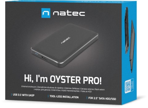 Zewnętrzna obudowa dysku Natec Oyster Pro Slim SATA 2.5cala USB 3.0 Czarny NATEC