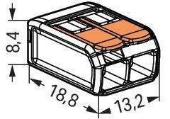 Szybkozłączka uniwersalna LINKA/DRUT 2x 0,2-4mm2 WAGO 221-412 (1szt.) WAGO