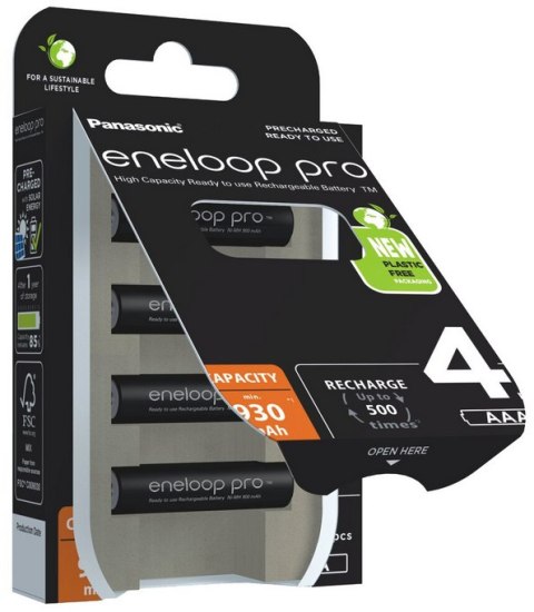 Akumulatorki R03 / AAA Panasonic Eneloop PRO 930mAh Ni-MH BK-4HCDE/4BE (blister 4 szt.) PANASONIC