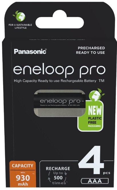 Akumulatorki R03 / AAA Panasonic Eneloop PRO 930mAh Ni-MH BK-4HCDE/4BE (blister 4 szt.) PANASONIC