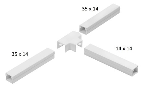 Osprzęt do listew elektroinstalacyjnych, trójnik redukcyjny BIAŁY LOR 35x14x35 (1szt.) STASIŃSKI