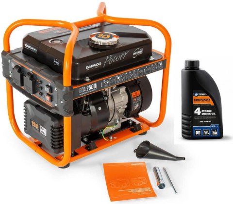 ZESTAW AGREGAT PRĄDOTWÓRCZY INWERTOROWY DAEWOO GDA 2500i 2.0kW + GENERATOR OIL SAE 10W-30 DWO 600 DAEWOO POWER PRODUCTS