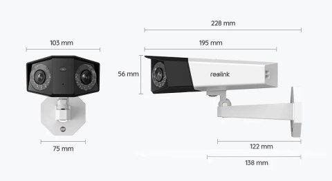 Kamera IP Reolink DUO akumulatorowa bezprzewodowa z podwójnym obiektywem WiFi REOLINK