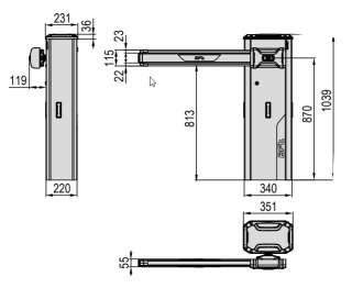 Szlaban kompletny BFT GIOTTO ULTRA 36 XL z ramieniem 4m BFT