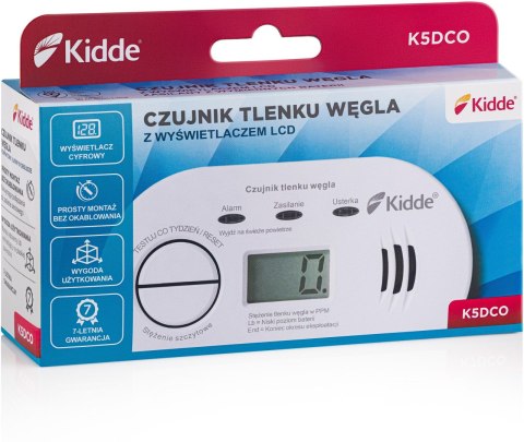 Czujnik czadu z wyświetlaczem Kidde K5DCO KIDDE