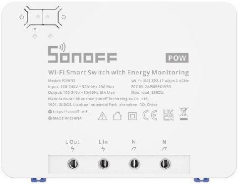 SONOFF sterownik 1-kanałowy 25A WiFi POWR3 SONOFF