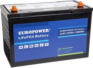 Akumulator LiFePO4 EUROPOWER serii LFP 12,8V 100Ah (Żywotność >2000 cykli) EUROPOWER