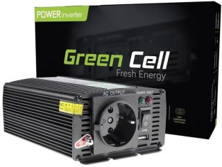 PRZETWORNICA NAPIĘCIA Green Cell 24V -> 230V 300W/600W MODYFIKOWANA SINUSOIDA GREEN CELL