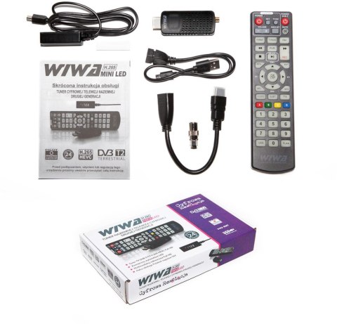 Tuner DVB-T/T2 WIWA H.265 MINI LED WIWA