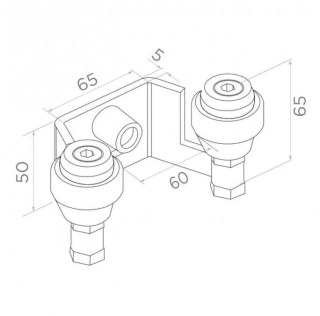 Uchwyt PSG 60.023 60mm górny do bram przesuwnych (2 rolki) PSG