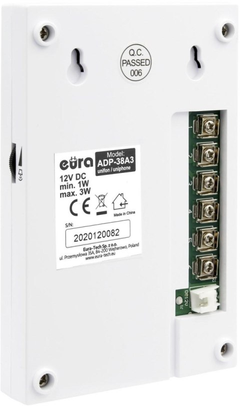 Domofon EURA ADP-38A3 ENTRA bialy EURA