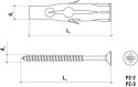 KOŁEK UNIWERSALNY RU-10080 10,0x60mm Z WKRĘTEM Z ŁBEM STOŻKOWYM 6x80mm 100szt. WKRĘT-MET