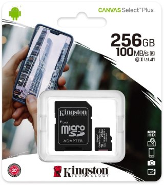 Karta pamięci microSD Kingston Canvas Select Plus microSDXC C10 UHS-I 256GB KINGSTON