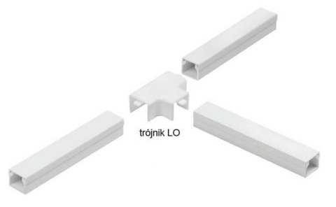 Osprzęt do listew elektroinstalacyjnych, trójnik BIAŁY LO 14x14 (1szt.) STASIŃSKI