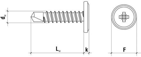 WRĘT PODKŁADOWY SAMOWIERCĄCY WSPC-42025 4,5x25mm OCYNK 500szt. KARTON WKRĘT-MET