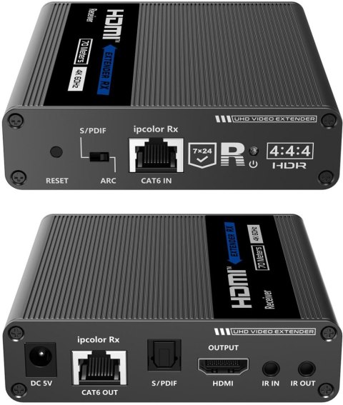 Konwerter HDMI na LAN KASKADA 4K Spacetronik IP SPH-676C - zestaw SPACETRONIK