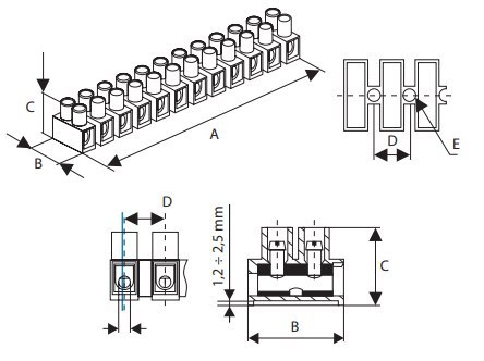 ZŁĄCZKA KOSTKA ELEKTRYCZNA 12-TOROWA 4-16mm2 PP-12-16 BIAŁA (1szt.) TRYTYT