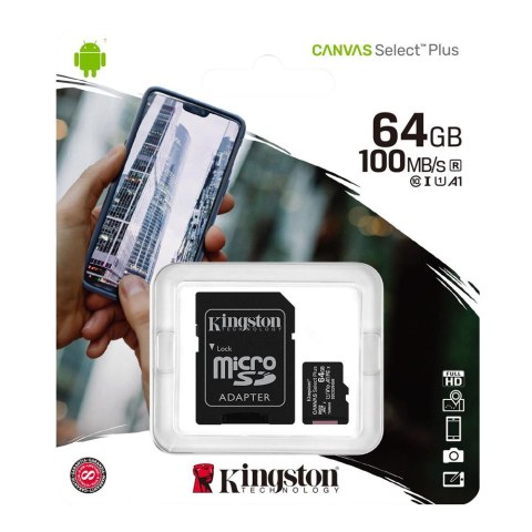 Karta pamięci microSD Kingston Canvas Select Plus microSDHC C10 UHS-I 64GB KINGSTON