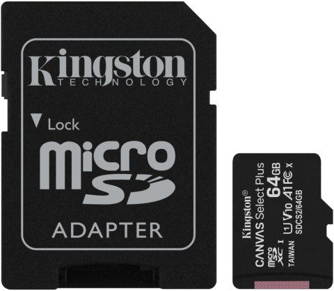 Karta pamięci microSD Kingston Canvas Select Plus microSDHC C10 UHS-I 64GB KINGSTON