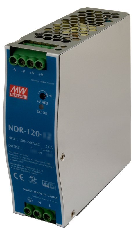 ZASILACZ IMPULSOWY NA SZYNĘ DIN MEAN WELL NDR-120-48 48V/120W/2.5A MEAN WELL