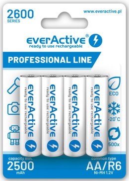 Akumulatorki AA / R6 Ni-MH everActive 2600mAh Professional Line (box 4 szt.) EVERACTIVE