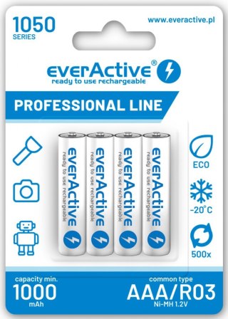 Akumulatorki AAA / R03 Ni-MH everActive 1050mAh (box 4 szt.) EVERACTIVE