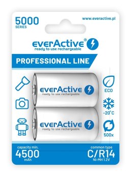 Akumulatorki C / R14 everActive Ni-MH Ni-MH 5000 mAh Professional line (box 2 szt.) EVERACTIVE