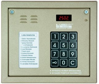 Laskomex CP-2502NR beżowy Panel audio z mini listą lokatorów i z czytnikiem kluczy RFID LASKOMEX