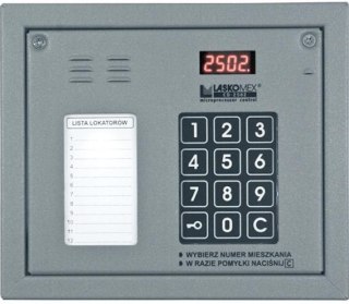 Laskomex CP-2502NR srebrny Panel audio z mini listą lokatorów i z czytnikiem kluczy RFID LASKOMEX