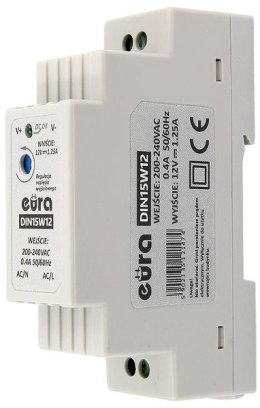 ZASILACZ DIN ''EURA'' DIN15W12 12V 1,25 A DC EURA