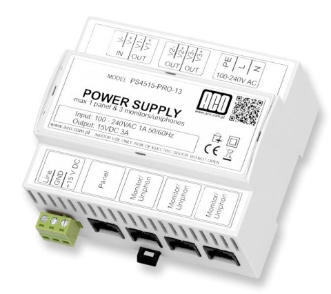 ACO PS45-15-PRO-13 Zasilacz video DIN 15V, 3A ACO