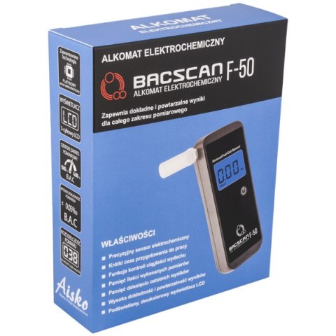 Alkomat BACscan F-50 elektrochemiczny. Kalibracja 24mc - 10 lat gwarancji. BACSCAN