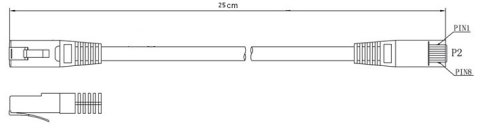 PATCHCORD KAT5E UTP 0,25M CZERWONY LANBERG