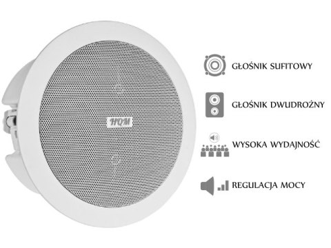 GŁOŚNIK SUFITOWY PA HQM-SOZ1024 10W 100V BIAŁY HQM