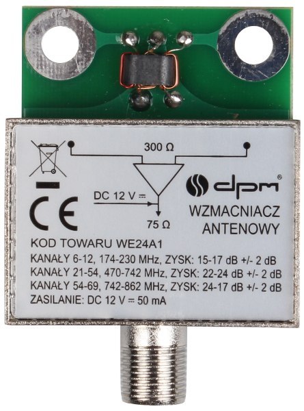 WZMACNIACZ ANTENOWY EKRANOWANY 24dB DPM SOLID