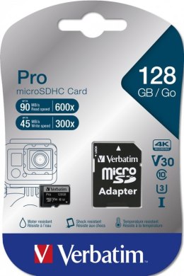 Verbatim Pro 128 GB MicroSDXC UHS-I Klasa 10 Verbatim