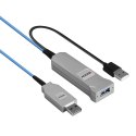 Lindy 43345 kabel USB 30 m USB 3.2 Gen 1 (3.1 Gen 1) USB A 2 x USB A Niebieski, Srebrny Lindy