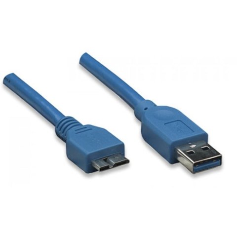 Techly ICOC-MUSB3-A-020 kabel USB 1,5 m USB 3.2 Gen 1 (3.1 Gen 1) USB A Micro-USB B Niebieski Techly