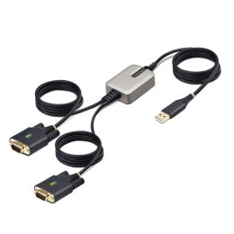 StarTech 2P6FFC-USB-SERIAL zmieniacz płci / kabli USB-A 2 x DB-9 RS-232 Czarny, Szary StarTech.com