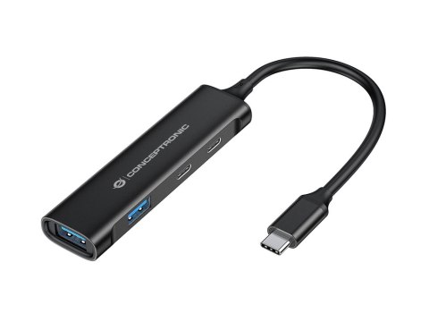 Conceptronic HUBBIES12B huby i koncentratory USB 3.2 Gen 1 (3.1 Gen 1) Type-C 5000 Mbit/s Czarny Conceptronic