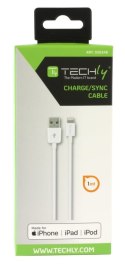 Techly ICOC-APP-8WHTY2 kabel Lightning 1 m Biały Techly