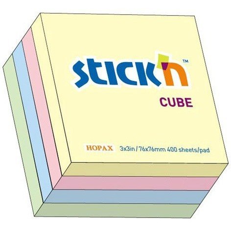 STICK'N KARTECZKI STICK'N 76 X 76 MM 4 KOLORY PASTEL (400)